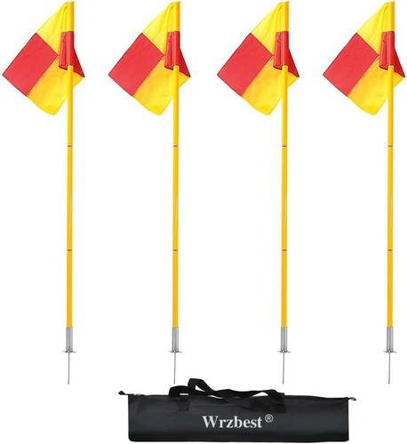 Banderas de esquina de fútbol duraderas con clavijas de acero macizo - ideales para entrenamiento de regate - Imagen 3 de 10