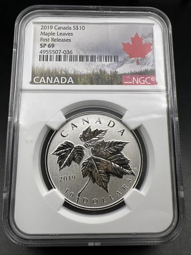 2019 Canada Silver $10 Ten Dollars 1/2 Oz Silver Maple Leaves coin SP69 NGC