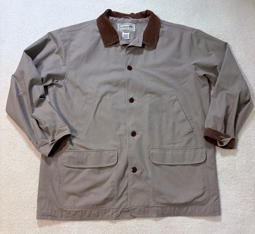 LL Bean Chaqueta Para Hombres XXL Bronceado Abrigo de Campo Chaqueta de Granero Pana Lona Algodón Forrado - Imagen 3 de 8