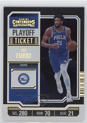 2023-24 Panini Contenders Playoff Ticket 19/249 Joel Embiid #56 1k0w