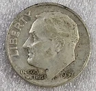 1957 D ROOSEVELT Dime - 90% Silver *C849
