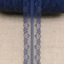 Organza Lace Ribbon 40mm per 10 mtrs - Navy Style 2