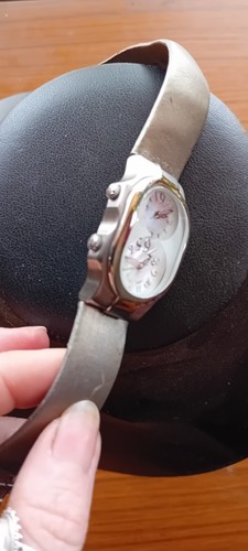 Philip Stein Signature Teslar SS Dual Time Women’s Wrist Watch Leather MOP - 第 6/23 張圖片
