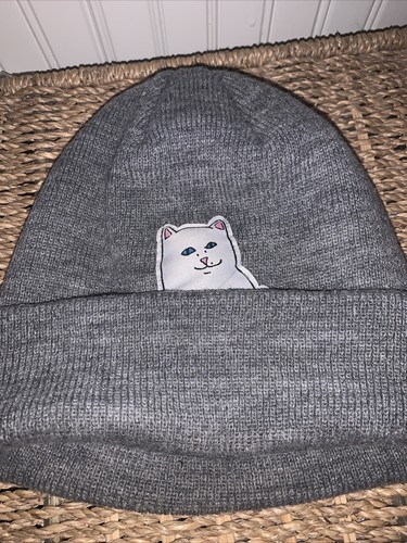 Ripndip Gray Cat Beanie Hat The Finger 