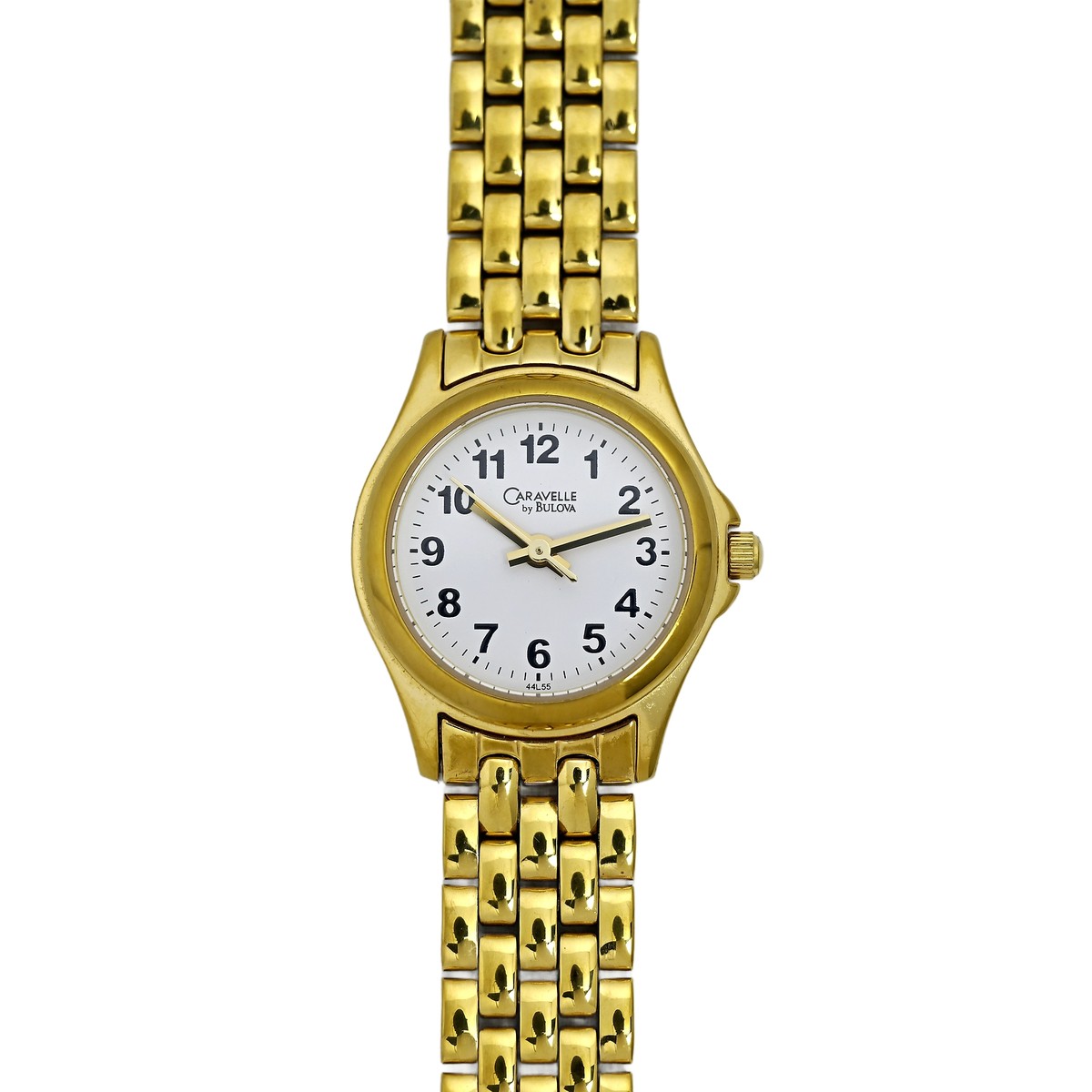 Bulova ゴールドカラー レディース時計 Caravelle Bulova Ladies Vintage Gold Plated White Dial Watch