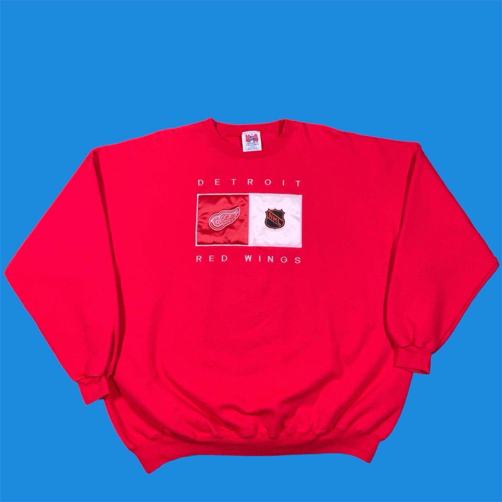 Vintage Detroit Red Wings NHL Hockey Sweater Crewneck Size XXL