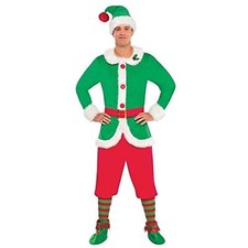 North Pole Guy Elf Christmas Holiday Fancy Dress Up Halloween Adult Costume