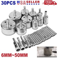 30pcs Diamond Hole Saw Drill Bit Set Maker Cutter Glass Ceramic Tile Porcelain