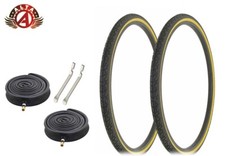 ALTA BICYCLE WIRE BEAD TIRES 26 x 1-3/8 BLACK/GUM CROSS RANGER SEMISLICK 6pc SET