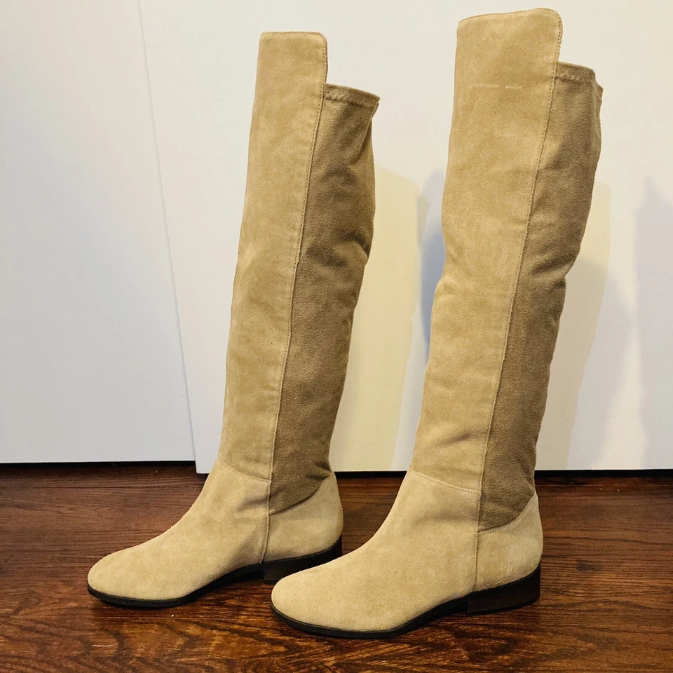 Lucky Brand Calypso Knee High Boots Tan Suede Women’s Size 8.5 Two Toned - Image 2 of 4