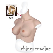 Soft Crossdresser Silicone D-E Cup Breast Forms Half Body Tight Suit for Male
