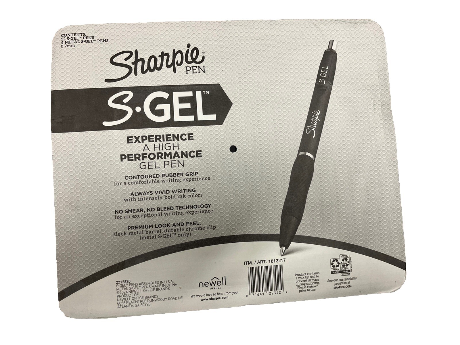 12 Sharpie S Gel Pens Medium Point 0.7Mm Black Ink & 4 Metal S-Gel Pens ...