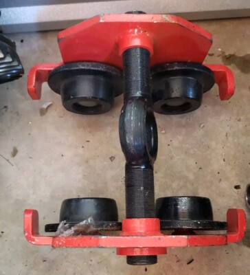 Manual 4400LBS Capacity Plain 2 Ton Push Track Roller Trolley Crane Lift Hoist