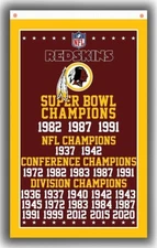 Washington Redskins Commanders 3x5 Flag Super Bowl Champions  Football Banner