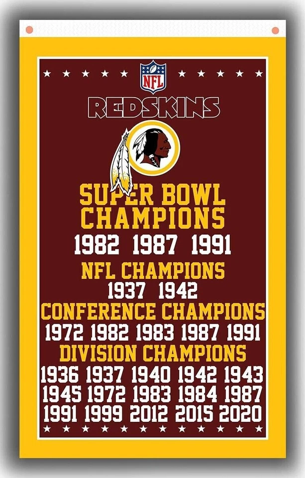 Washington Redskins Commanders 3x5 Flag Super Bowl Champions Football Banner