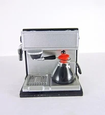 Dollhouse Miniature Plastic Espresso Machine w/ accessories, G8216