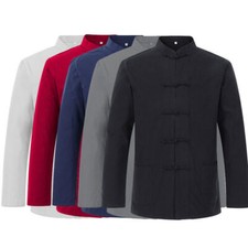 Men Traditional Chinese Tang Suit Coat Jacket Pants Kung Fu Martial Arts Uniform