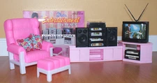 NEW FANCY LIFE DOLL HOUSE FURNITURE Entertainment SET w/TV & Hi-Fi Speaker(9510)