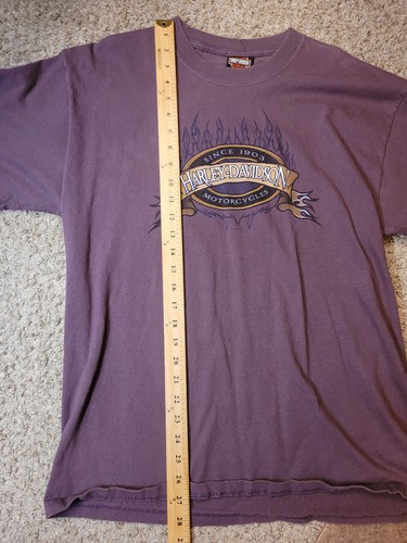 Harley-Davidson Peoria, Illinois T Shirt Mens Large L Purple Cotton Made in USA - Picture 4 of 5