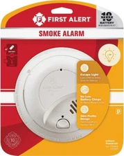 OPEN BOX - FIRST ALERT Battery Powered P1210E Smoke Alarm, White