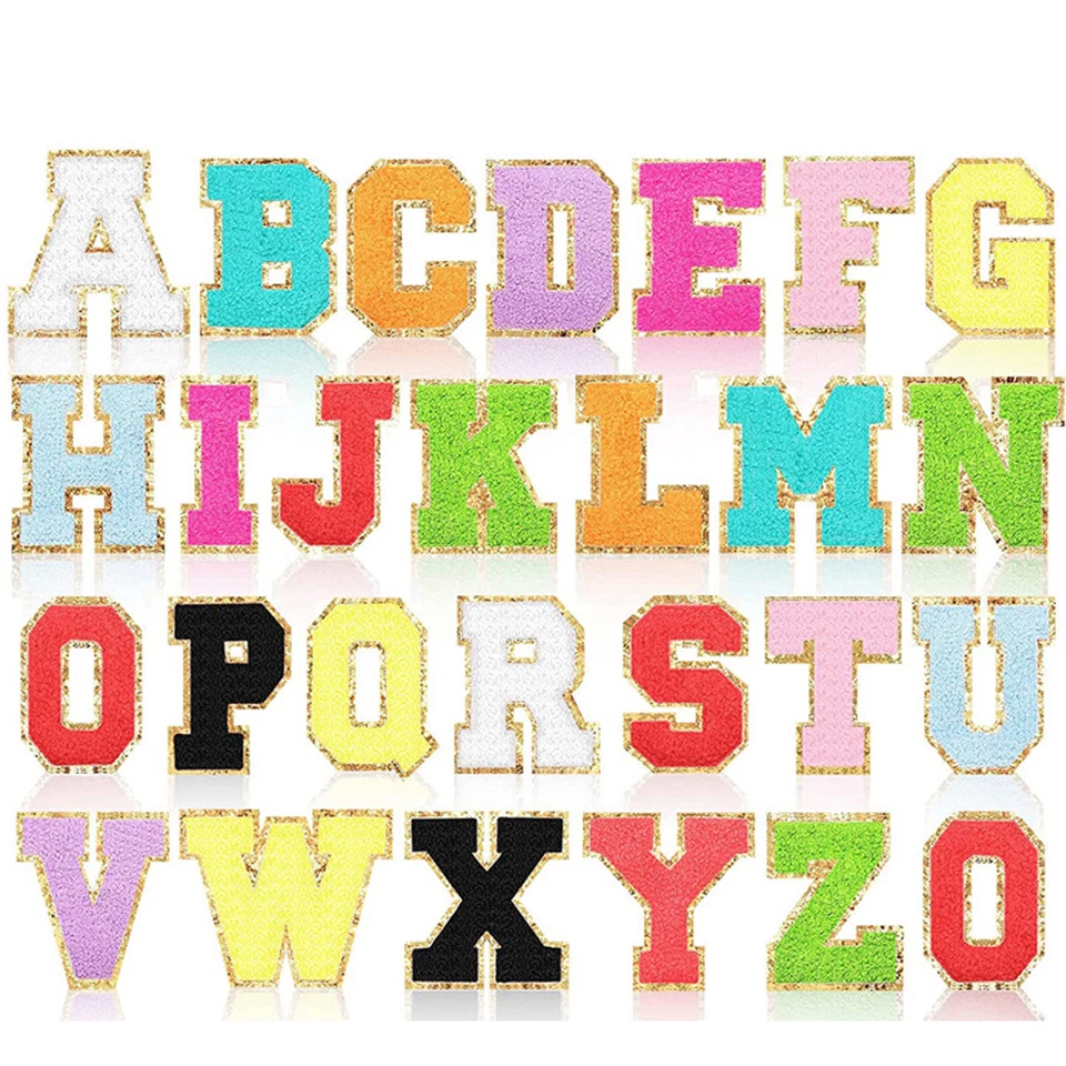 26/31x Brief Patch Patches Eisen auf Nähen auf Retro Alphabet Stickerei Kleidung - Bild 2 von 4