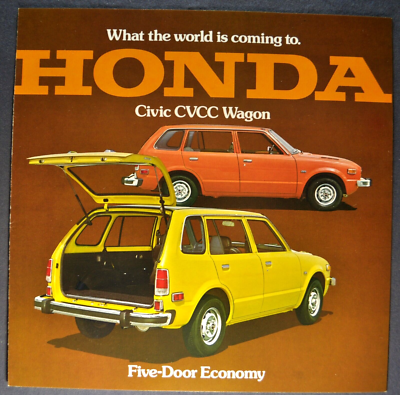 1975 Honda Civic CVCC Wagon Sales Brochure Folder Excellent
