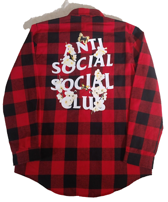 Anti Social Social Club Flannel Shirt Made in USA Medium 