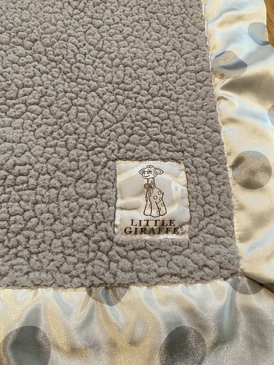Little Giraffe Polka Dot Baby Blanket Luxe Faux Fur Gray
