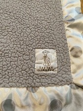 Little Giraffe Polka Dot Baby Blanket Luxe Faux Fur Gray Lovey Satin 36x29 G2