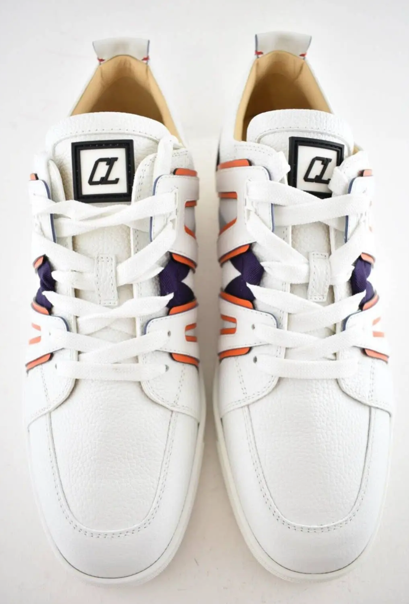 Christian Louboutin Men Vida Viva Flat Bianco White Orange Christian Louboutin Men Vida Viva Flat Bianco White Orange