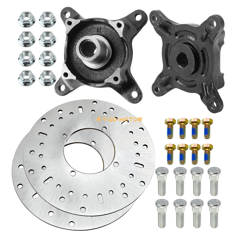 2x Rotor de freno de cubo de rueda delantera y barras para Polaris Ranger 400 425 500 570 700 800 Foto 2 de 4