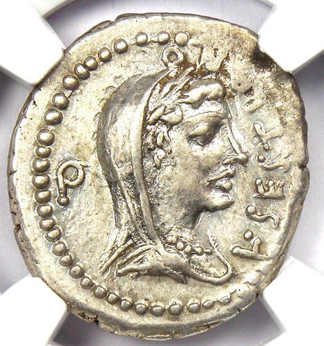 Brutus AR Denarius Silver Roman L. Sestius Coin 42 BC - Certified NGC Choice XF