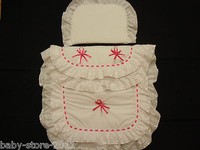 Beautiful Pram Quilt And Pillow Set Suitable For Most Prams White Shocking Pink Beautiful Pram Quilt And Pillow Set Suitable For Most Prams White Shocking Pink