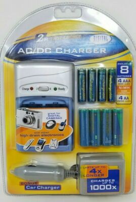 Digital Concepts Charger AA/AAA Batteries & Charger with Car Charger CH-3988S