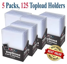 125 BCW Topload Holders Trading Sport Game Card Sleeve Standard 3x4 MTG Pokemon