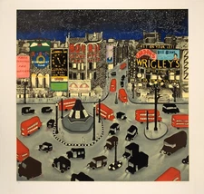 London 1943 limited edition signed serigraph by Linnea Pergola