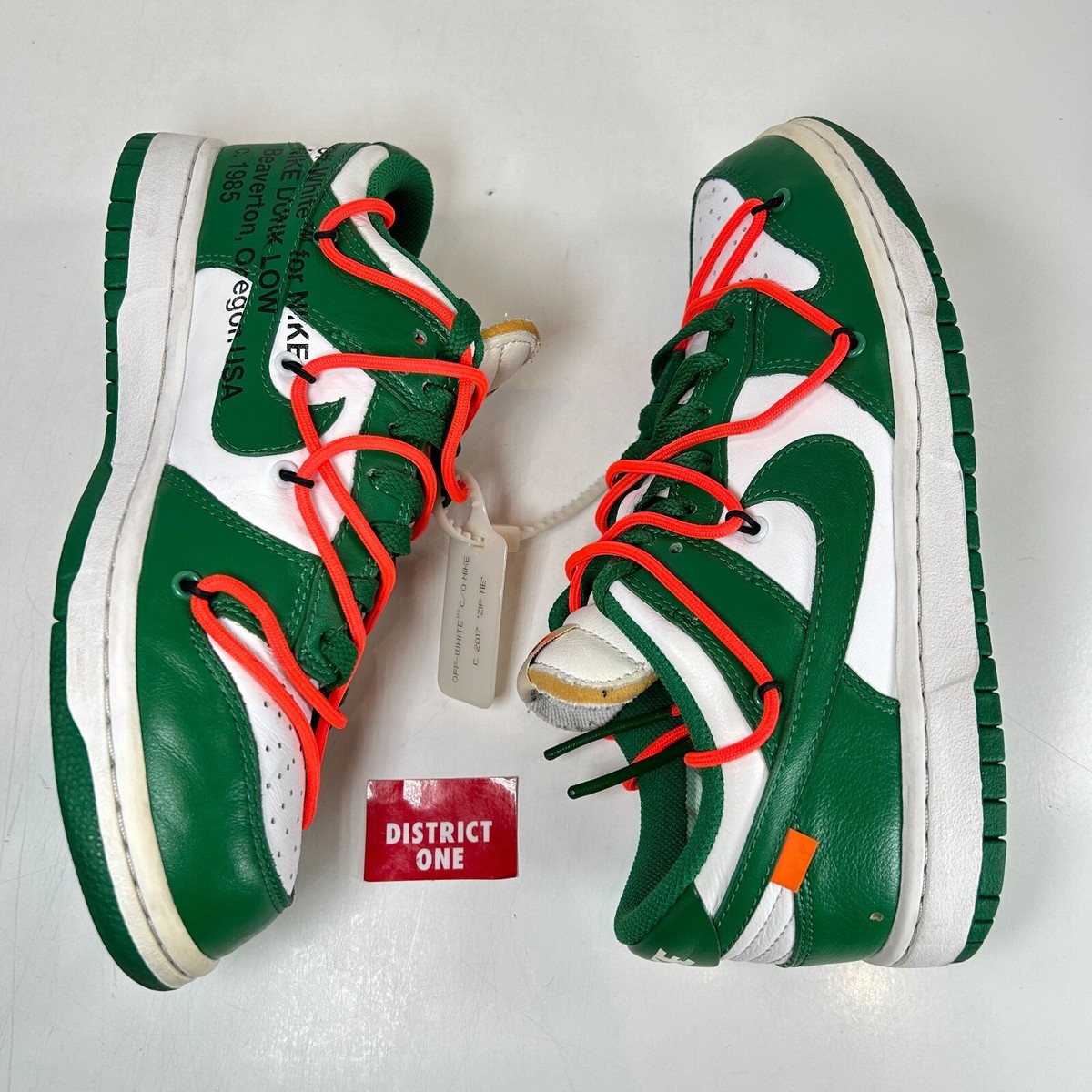 Off White x Nike Dunk Low Pine Green - Size 7 - CT0856 100