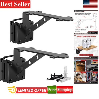 E Track Fixed Shelf Brackets 8 Inch Heavy Duty Metal 2 Pcs for Trailer Garage