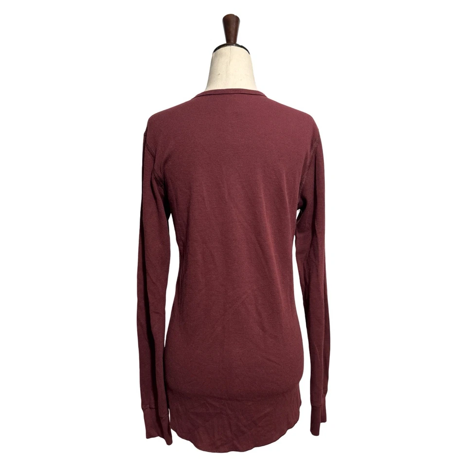 AMERICAN APPAREL Henley Top Térmico Manga Larga Borgoña M ASO Bella Swan Foto 4 de 4