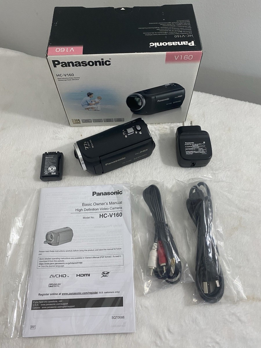 Panasonic HC-V160 Camcorder HD 8.9MP 77X Zoom New In Box Battery