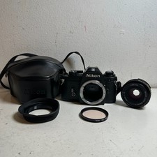 Nikon EM Black 35mm SLR Film Camera with Nikon 50mm f/1.8 Series E Standard Lens