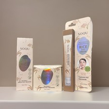SOQU Rice Set X3   Cream, Serum  Eye Cream  Brightening Korean Skincare