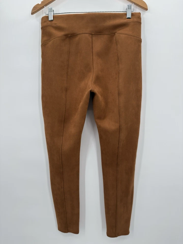 Leggings Spanx de camurça sintética em caramelo rico tamanho grande pequena 20322Q NOVA - Imagem 3 de 4