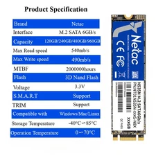 Netac M.2 NGFF SATAIII SSD 480GB SSD Internal Solid State Drive