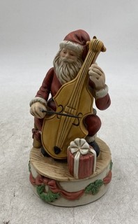 Vintage Impulse Giftware Santa Claus Playing Cello Spinning Music Box