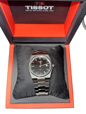 Tissot PRX Men Quartz Black Watch EXTRA LINKS EXCELLENT All Accessories Included