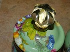Mackenzie - Childs Green Enamel Flower Market Creamer & covered Sugar Bowl — photo 2