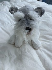 FAO Schwarz Schnauzer 15" Plush Stuffed Animal White/Gray