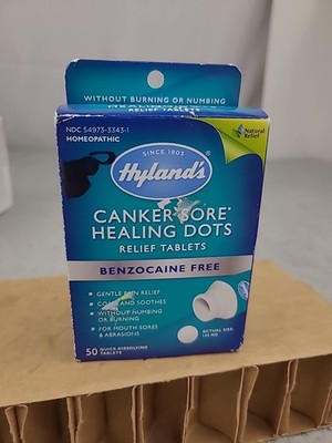 1x Hyland s Canker Sore Healing Dots Relief Tablets 50 Quick Dissolving Tablets