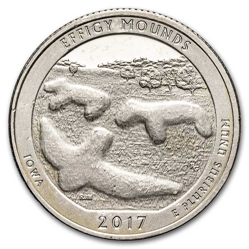 2017-S ATB Quarter Effigy Mounds National Proof (Silver) - Afbeelding 1 van 2